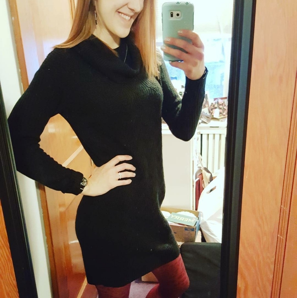 Long Sweater Dress w/ cowl